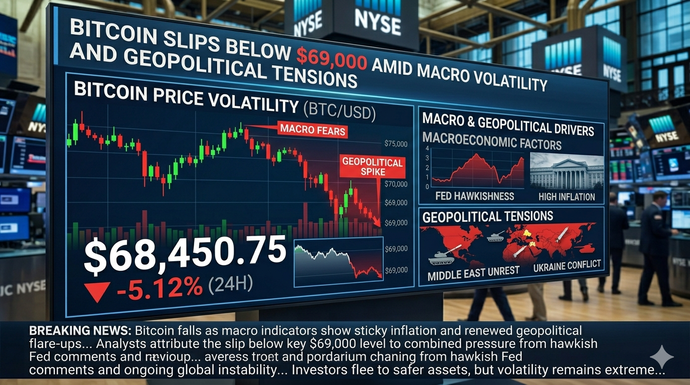 Bitcoin Price Analysis: Why BTC Slipped Below $69,000 Amid Macro Volatility and Geopolitical Tensions